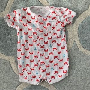 Crab print 24m romper baby boy